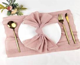 Serviette gaze de coton Rose Poudré.jpg